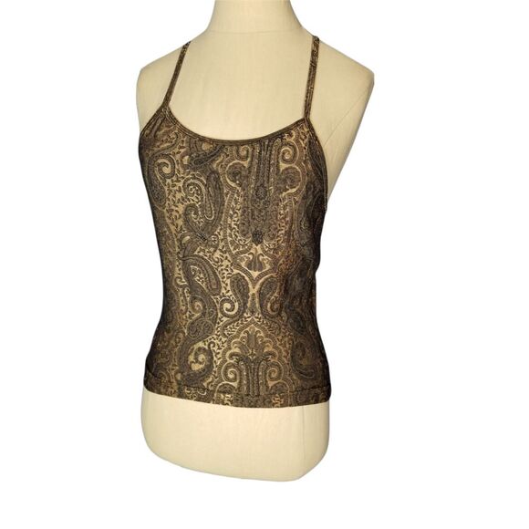 Hanky Panky At the Spa Black/Bronze Paisley Tank and Jacket Lounge Workout Small - Picture 1 of 7